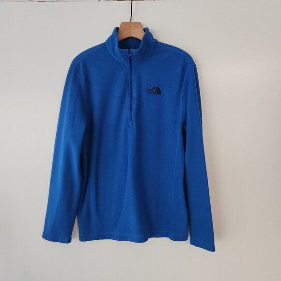 The North Face 1/2 Zip Fleece Pullover Blue Warm Lightweight Mens Medium - Picture 2 of 10